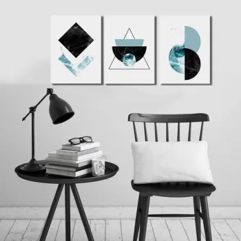 Set 3 tablouri decorative, 3P3040CIZC-01, Canvas, 28 x 38 cm, 3 piese, Multicolor imagine