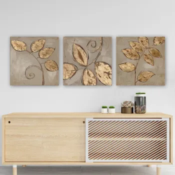 Set 3 tablouri decorative, 3P5780, Cadru: 100% LEMN (grosime: 3 cm), Multicolor imagine