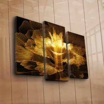 Set 3 tablouri decorative, 3PATK-107, Canvas, 20 x 39 cm, 2 piese, Multicolor imagine