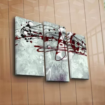 Set 3 tablouri decorative, 3PATK-90, Canvas, 20 x 39 cm, 2 piese, Multicolor imagine