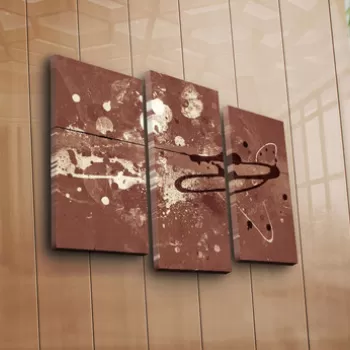 Set 3 tablouri decorative, 3PATK-91, Canvas, 20 x 39 cm, 2 piese, Multicolor imagine