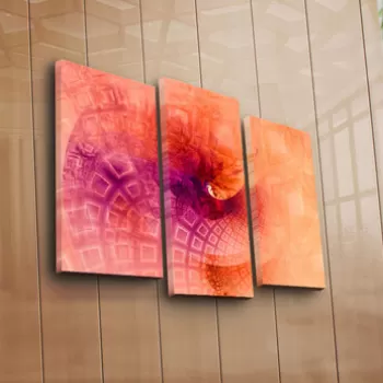 Set 3 tablouri decorative, 3PATK-93, Canvas, 20 x 39 cm, 2 piese, Multicolor imagine