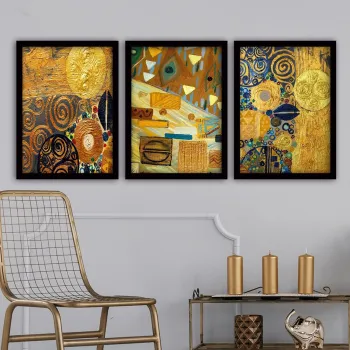 Set 3 tablouri decorative, 3SC154, Plastic, Multicolor imagine