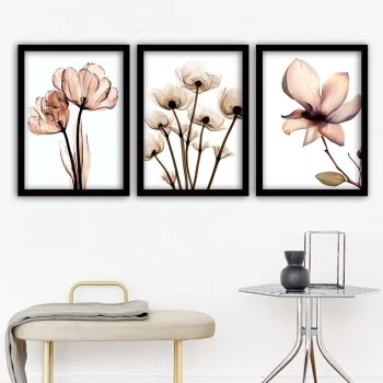 Set 3 tablouri decorative, 3SC157, Plastic, Multicolor imagine