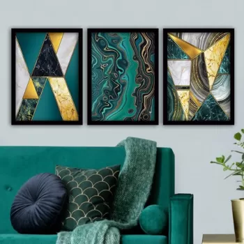 Set 3 tablouri decorative, 3SC37, MDF, Plastic, Multicolor imagine