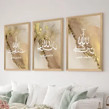 Set 3 tablouri decorative, Artsycllct1, Fara rama, Multicolor imagine