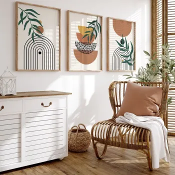 Set 3 tablouri decorative, Artsycllct33, MDF, Multicolor imagine