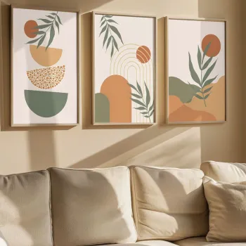 Set 3 tablouri decorative, Artvmodel21-Ahsap, Vopsea: 100% MDF (grosime: 2,7 mm), Multicolor imagine
