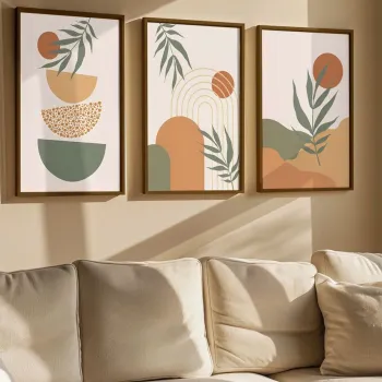 Set 3 tablouri decorative, Artvmodel21-Kahve, Vopsea: 100% MDF (grosime: 2,7 mm), Multicolor imagine