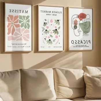 Set 3 tablouri decorative, Artvmodel3-Ahsap, Vopsea: 100% MDF (grosime: 2,7 mm), Multicolor imagine