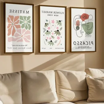 Set 3 tablouri decorative, Artvmodel3-Kahve, Vopsea: 100% MDF (grosime: 2,7 mm), Multicolor imagine