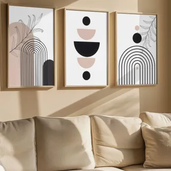 Set 3 tablouri decorative, Artvmodel42-Ahsap, Vopsea: 100% MDF (grosime: 2,7 mm), Multicolor imagine