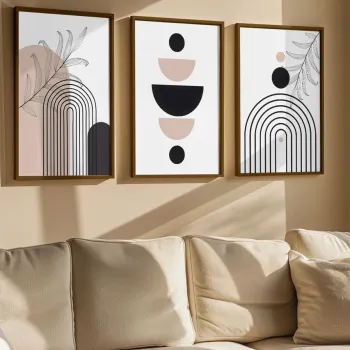 Set 3 tablouri decorative, Artvmodel42-Kahve, Vopsea: 100% MDF (grosime: 2,7 mm), Multicolor imagine