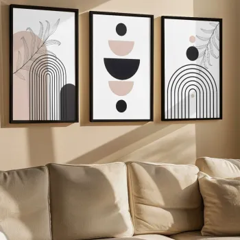 Set 3 tablouri decorative, Artvmodel42-Siyah, Vopsea: 100% MDF (grosime: 2,7 mm), Multicolor imagine