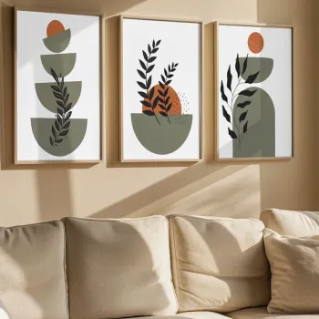 Set 3 tablouri decorative, Artvmodel6-Ahsap, Vopsea: 100% MDF (grosime: 2,7 mm), Multicolor imagine