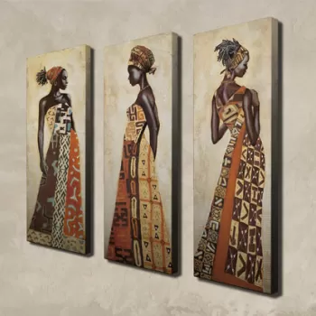 Set 3 tablouri decorative, CU01, Canvas, 20 x 70 cm, 3 piese, Multicolor imagine