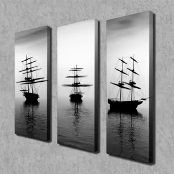 Set 3 tablouri decorative, CU02, Canvas, 20 x 70 cm, 3 piese, Multicolor imagine