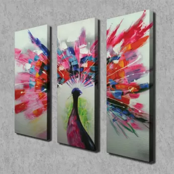 Set 3 tablouri decorative, CU07, Canvas, 20 x 70 cm, 3 piese, Multicolor imagine