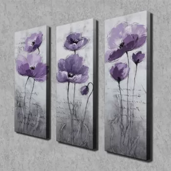 Set 3 tablouri decorative, CU10, Canvas, 20 x 70 cm, 3 piese, Multicolor imagine