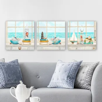 Set 3 tablouri decorative, dr9009, Cadru: 100% LEMN (grosime: 3 cm), Multicolor imagine