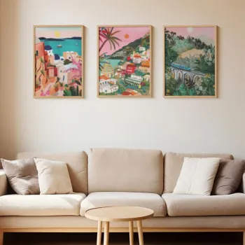 Set 3 tablouri decorative, Ersy3Ham2, MDF, Multicolor imagine