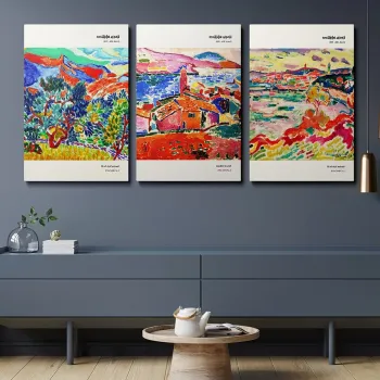 Set 3 tablouri decorative, Ersycnvs12, Dimensiune: 40 x 60 cm (3 bucati), Multicolor imagine