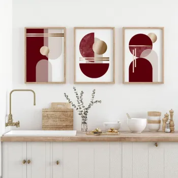 Set 3 tablouri decorative, Ersydata8-3348, MDF, Multicolor imagine