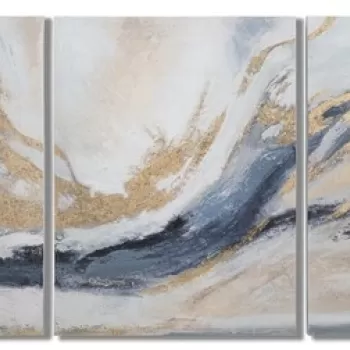 Set 3 tablouri decorative Gaspons, Mauro Ferretti, 150x80 cm, canvas pictat manual, multicolor imagine