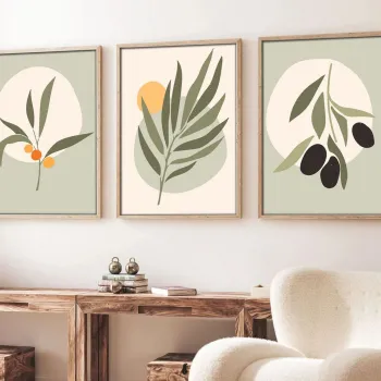 Set 3 tablouri decorative, Huhu116, Cadru: 100% LEMN MASIV (Grosime: 2,5 cm), Multicolor imagine