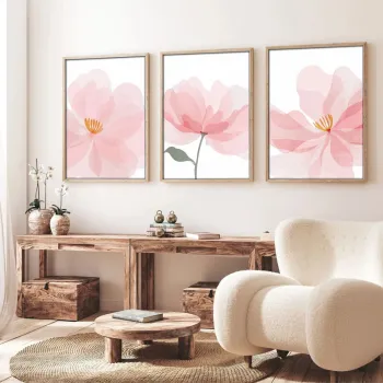Set 3 tablouri decorative, Huhu192, Cadru: 100% LEMN MASIV (Grosime: 2,5 cm), Multicolor imagine