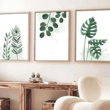 Set 3 tablouri decorative, Huhu193, Cadru: 100% LEMN MASIV (Grosime: 2,5 cm), Multicolor imagine