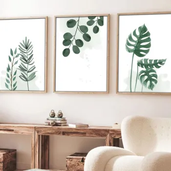 Set 3 tablouri decorative, Huhu193, Cadru: 100% LEMN MASIV (Grosime: 2,5 cm), Multicolor imagine