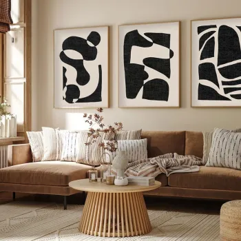Set 3 tablouri decorative, Huhu201, Cadru: 100% LEMN MASIV (Grosime: 2,5 cm), Multicolor imagine