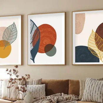Set 3 tablouri decorative, Huhu209, Cadru: 100% LEMN MASIV (Grosime: 2,5 cm), Multicolor imagine