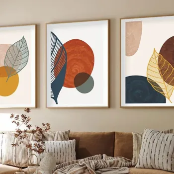 Set 3 tablouri decorative, Huhu209, Cadru: 100% LEMN MASIV (Grosime: 2,5 cm), Multicolor imagine