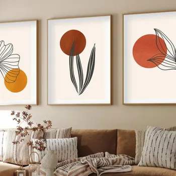 Set 3 tablouri decorative, Huhu215, Cadru: 100% LEMN MASIV (Grosime: 2,5 cm), Multicolor imagine