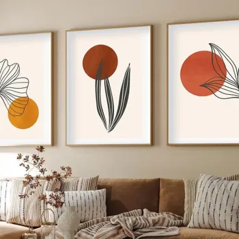 Set 3 tablouri decorative, Huhu215, Cadru: 100% LEMN MASIV (Grosime: 2,5 cm), Multicolor imagine