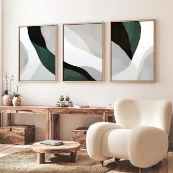 Set 3 tablouri decorative, Huhu229, Cadru: 100% LEMN MASIV (Grosime: 2 cm), Multicolor imagine