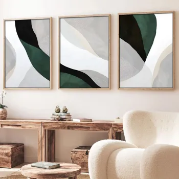 Set 3 tablouri decorative, Huhu229, Cadru: 100% LEMN MASIV (Grosime: 2 cm), Multicolor imagine