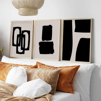 Set 3 tablouri decorative, Huhu236, Cadru: 100% LEMN MASIV (Grosime: 2 cm), Multicolor imagine