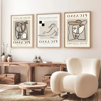 Set 3 tablouri decorative, Huhu254, Cadru: 100% LEMN MASIV (Grosime: 2 cm), Multicolor imagine