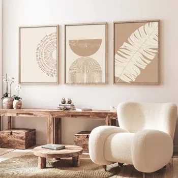 Set 3 tablouri decorative, Huhu259, Cadru: 100% LEMN MASIV (Grosime: 2 cm), Multicolor imagine