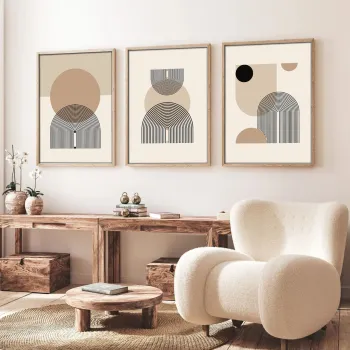 Set 3 tablouri decorative, Huhu263, Cadru: 100% LEMN MASIV (Grosime: 2 cm), Multicolor imagine
