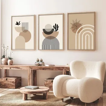 Set 3 tablouri decorative, Huhu264, Cadru: 100% LEMN MASIV (Grosime: 2 cm), Multicolor imagine
