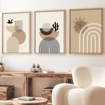 Set 3 tablouri decorative, Huhu264, Cadru: 100% LEMN MASIV (Grosime: 2 cm), Multicolor imagine