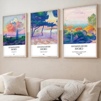 Set 3 tablouri decorative, Huhu265, Cadru: 100% LEMN MASIV (Grosime: 2 cm), Multicolor imagine