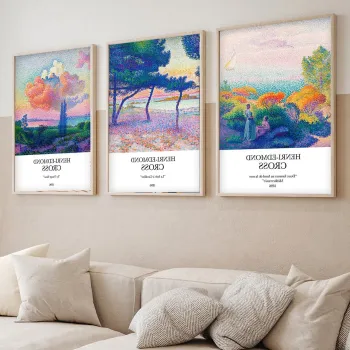 Set 3 tablouri decorative, Huhu265, Cadru: 100% LEMN MASIV (Grosime: 2 cm), Multicolor imagine