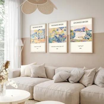 Set 3 tablouri decorative, Huhu266, Cadru: 100% LEMN MASIV (Grosime: 2 cm), Multicolor imagine