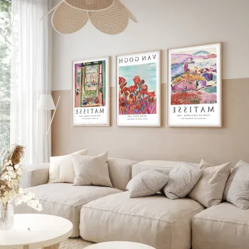 Set 3 tablouri decorative, Huhu268, Cadru: 100% LEMN MASIV (Grosime: 2 cm), Multicolor imagine