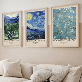 Set 3 tablouri decorative, Huhu269, Cadru: 100% LEMN MASIV (Grosime: 2 cm), Multicolor imagine